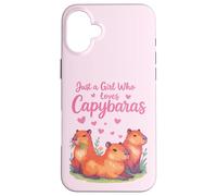 Capybaras Kawaii para niñas y fanáticos de los Animales Carcasa para iPhone 16 Plus