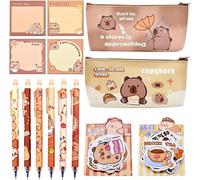 Capybarra Estuche Escolar, Estuche Lápices Bolsa Lápice de Gran Capacidad Estuches Lápice de Anime Dibujos Bolsa Suministro Escolare Juego de Papelería Penne Cancellabili Nota Calcomanías Para Niños