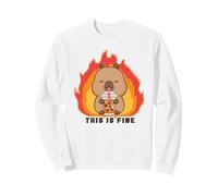 CapyFun This Is Fine Meme Capybara Bubble Tea Sudadera