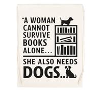 Capzy A Woman Cannot Survive On Books Alone Bolsa De Compras Shopping Bag Beige