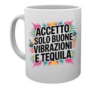 Capzy Accetto Solo Buone Vibrazioni E Tequila Bicchiere Birra Tazza Taza Mug Cup