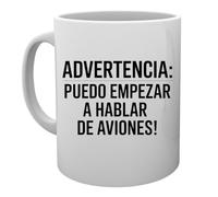 Capzy Advertencia Puedo Empezar A Hablar De Aviones Vidrio Cerveza Taza Taza Mug Cup