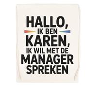 Capzy Hallo Ik Ben Karen Ik Wil Met De Manager Spreken Glas Bier Mok Beker Bolsa De Compras Shopping Bag Beige