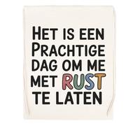Capzy Het Is Een Prachtige Dag Om Me Met Rust Te Laten Glas Bier Mok Beker Bolsa De Compras Shopping Bag Beige