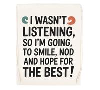 Capzy I Wasnt Listening So Im Going To Smile Bolsa De Compras Shopping Bag Beige