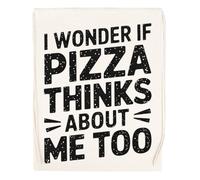 Capzy I Wonder If Pizza Thinks About Me Too Bolsa De Compras Shopping Bag Beige