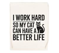 Capzy I Work Hard So My Cat Can Have A Better Life Bolsa De Compras Shopping Bag Beige