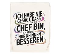 Capzy Ich Habe Nie Gesagt Dass Ich Der Chef Bin Glas Bier Becher Tasse Bolsa De Compras Shopping Bag Beige