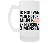 Capzy Ik Hou Van Mijn Motor Mijn Kat En Glas Bier Mok Beker Jarro De Cerveza Beer Mug