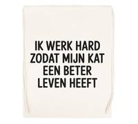 Capzy Ik Werk Hard Zodat Mijn Kat Een Beter Glas Bier Mok Beker Bolsa De Compras Shopping Bag Beige