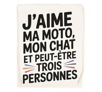 Capzy J’aime Ma Moto Mon Chat Et Peut-Être Un Verre Bière Agresser Tasse Bolsa De Compras Shopping Bag Beige