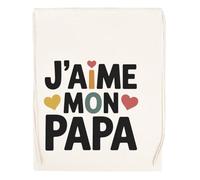 Capzy J’aime Mon Papa Un Verre Bière Agresser Tasse Bolsa De Compras Shopping Bag Beige