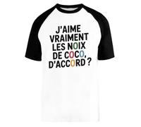 Capzy J’Aime Vraiment Les Noix De Coco D’Accord ? Baseball T-Shirt Unisex Men Women Short Sleeve