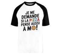 Capzy Je Me Demande Si La Pizza Pense Aussi À Moi Baseball T-Shirt Unisex Men Women Short Sleeve