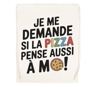 Capzy Je Me Demande Si La Pizza Pense Aussi À Moi Un Verre Bière Agresser Tasse Bolsa De Compras Shopping Bag Beige