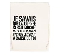 Capzy Je Savais Que La Journée Serait Moche Mais Je Ne Pensais Un Verre Bière Agresser Tasse Bolsa De Compras Shopping Bag Beige