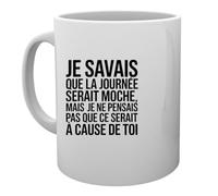 Capzy Je Savais Que La Journée Serait Moche Mais Je Ne Pensais Un Verre Bière Agresser Tasse Taza Mug Cup