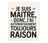 Capzy Je Suis Maître Donc J’ai Automatiquement Un Verre Bière Agresser Tasse Bolsa De Compras Shopping Bag Beige
