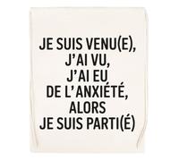 Capzy Je Suis Venu(E) J’ai Vu J’ai Eu De L’anxiété Un Verre Bière Agresser Tasse Bolsa De Compras Shopping Bag Beige