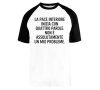 Capzy La Pace Interiore Inizia con Quattro Parole Baseball T-Shirt Unisex Men Women Short Sleeve