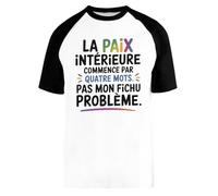 Capzy La Paix Intérieure Commence Par Quatre Mots Baseball T-Shirt Unisex Men Women Short Sleeve