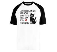 Capzy Lavoro Duramente Affinché Il Mio Gatto Abbia Baseball T-Shirt Unisex Men Women Short Sleeve