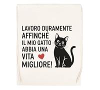 Capzy Lavoro Duramente Affinché Il Mio Gatto Abbia Bicchiere Birra Tazza Bolsa De Compras Shopping Bag Beige