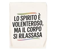 Capzy Lo Spirito È Volenteroso Ma Il Corpo Si Rilassa Bicchiere Birra Tazza Bolsa De Compras Shopping Bag Beige
