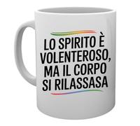 Capzy Lo Spirito È Volenteroso Ma Il Corpo Si Rilassa Bicchiere Birra Tazza Taza Mug Cup