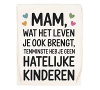 Capzy Mam Wat Het Leven Je Ook Brengt Tenminste Glas Bier Mok Beker Bolsa De Compras Shopping Bag Beige
