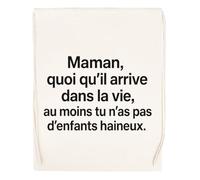 Capzy Maman Quoi Qu’il Arrive Dans La Vie Au Moins Tu N’as Un Verre Bière Agresser Tasse Bolsa De Compras Shopping Bag Beige