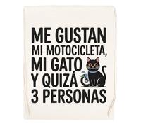 Capzy Me Gustan Mi Motocicleta Mi Gato Y Vidrio Cerveza Taza Bolsa De Compras Shopping Bag Beige