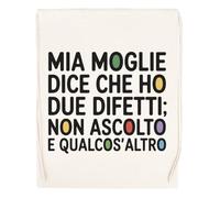 Capzy Mia Moglie Dice Che Ho Due Difetti Non Bicchiere Birra Tazza Bolsa De Compras Shopping Bag Beige