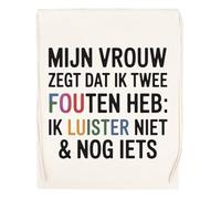 Capzy Mijn Vrouw Zegt Dat Ik Twee Fouten Heb Ik Luister Glas Bier Mok Beker Bolsa De Compras Shopping Bag Beige