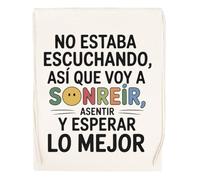 Capzy No Estaba Escuchando Así Que Voy A Sonreír Vidrio Cerveza Taza Bolsa De Compras Shopping Bag Beige