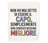 Capzy Non Ho Mai Detto Di Essere Il Capo Bicchiere Birra Tazza Bolsa De Compras Shopping Bag Beige