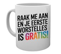Capzy Raak Me Aan En Je Eerste Worstelles Is Gratis Glas Bier Mok Beker Taza Mug Cup