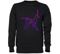 Capzy Retro Blade Runner Origami Unicornio Negro Jersey Sudadera Unisexo Hombre Mujer Black Unisex Jumper