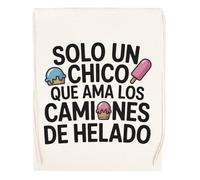 Capzy Solo Un Chico Que Ama Los Camiones De Helado Vidrio Cerveza Taza Bolsa De Compras Shopping Bag Beige