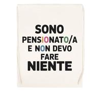 Capzy Sono Pensionatoa E Non Devo Fare Niente Bicchiere Birra Tazza Bolsa De Compras Shopping Bag Beige