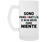Capzy Sono Pensionatoa E Non Devo Fare Niente Bicchiere Birra Tazza Jarro De Cerveza Beer Mug