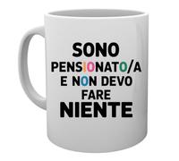 Capzy Sono Pensionatoa E Non Devo Fare Niente Bicchiere Birra Tazza Taza Mug Cup