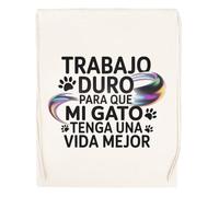Capzy Trabajo Duro Para Que Mi Gato Tenga Una Vida Mejor Vidrio Cerveza Taza Bolsa De Compras Shopping Bag Beige