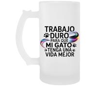 Capzy Trabajo Duro Para Que Mi Gato Tenga Una Vida Mejor Vidrio Cerveza Taza Jarro De Cerveza Beer Mug