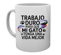 Capzy Trabajo Duro Para Que Mi Gato Tenga Una Vida Mejor Vidrio Cerveza Taza Taza Mug Cup