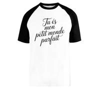 Capzy Tu Es Mon Petit Monde Parfait Baseball T-Shirt Unisex Men Women Short Sleeve