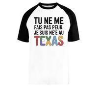 Capzy Tu Ne Me Fais Pas Peur Je Suis Né(E) Au Texas Baseball T-Shirt Unisex Men Women Short Sleeve