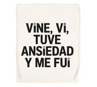 Capzy Vine Vi Tuve Ansiedad Y Me Fui Vidrio Cerveza Taza Bolsa De Compras Shopping Bag Beige