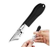 Caquelas de uñas en ángulo: cortaíneas inoxidables, recortador de precisión | Herramienta ergonómica de corte de uñas con removedor de cutículas diseñada para un mantenimiento de uñas limpio y fácil e