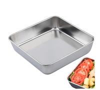 Caqueta Cuadrada de 8 Pulgadas Lata, bandeo Cuadrado Pastel Cuadrado Pastel Cuadrado Reutilizable de 8 Pulgadas Pastel Cuadrado Lata Resistente al Calor de Acero Inoxidable bandejas para Hornear múlt